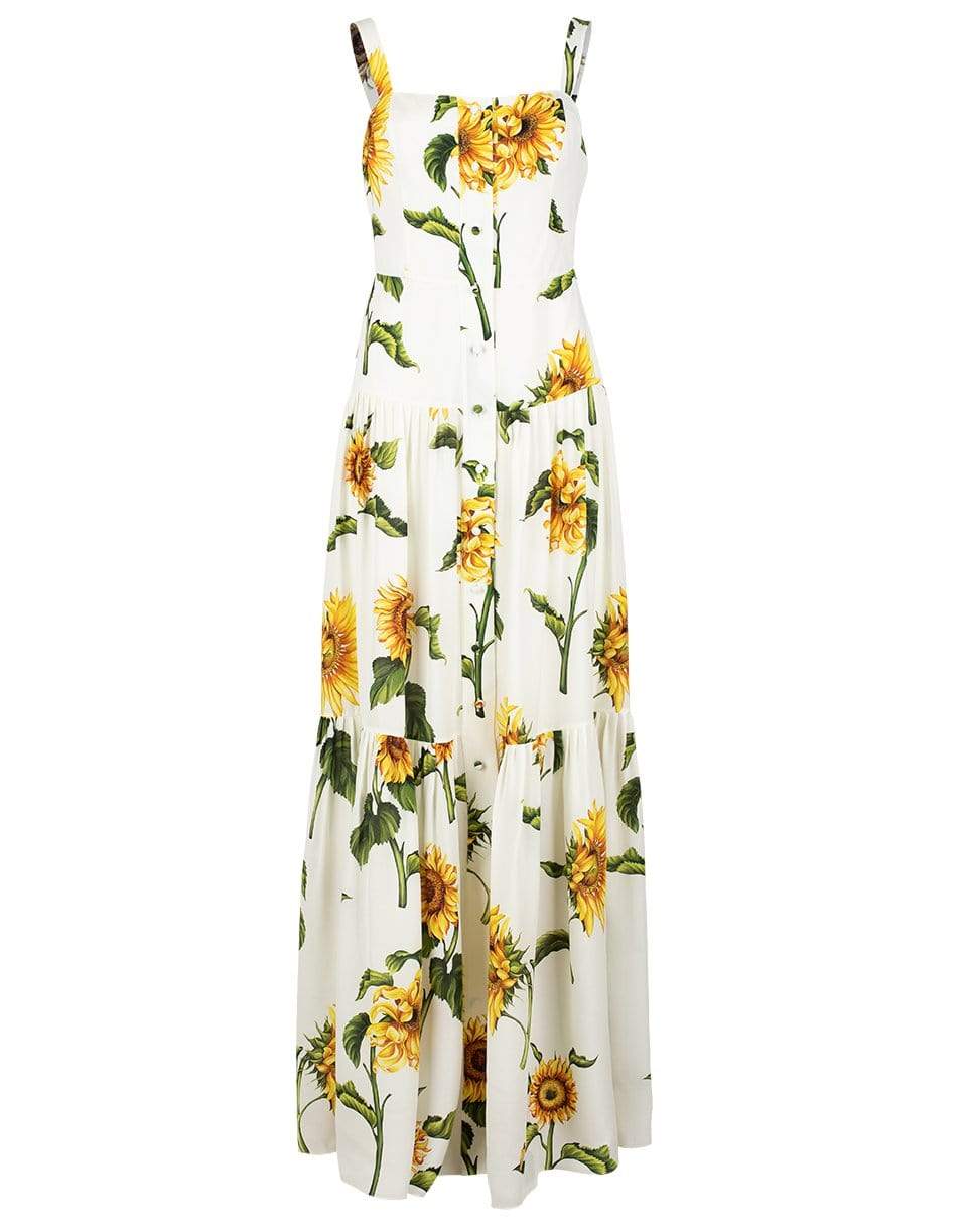 OSCAR DE LA RENTA-Sunflower Georgette Tank Dress-
