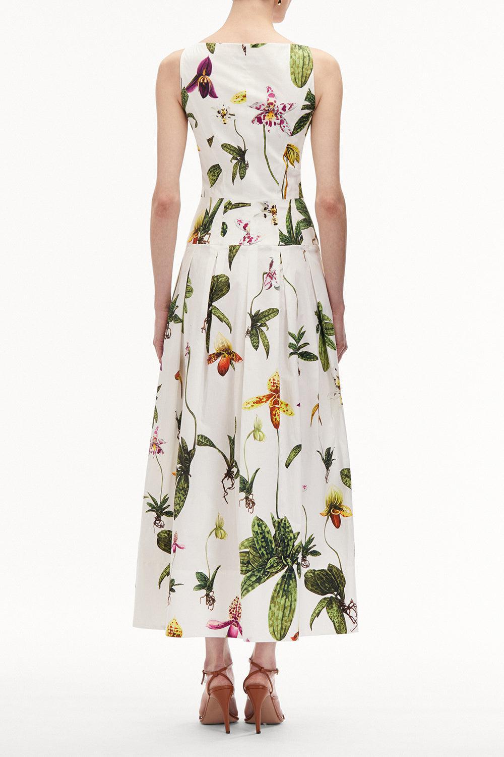 OSCAR DE LA RENTA-Sleeveless Orchid Zip Front Dress-