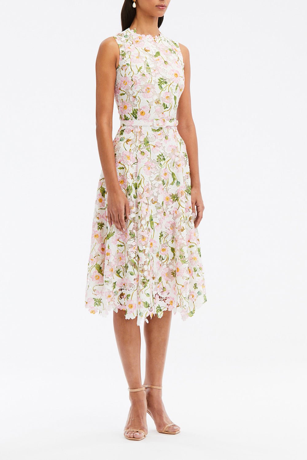 OSCAR DE LA RENTA-Guipure Lace Dress-