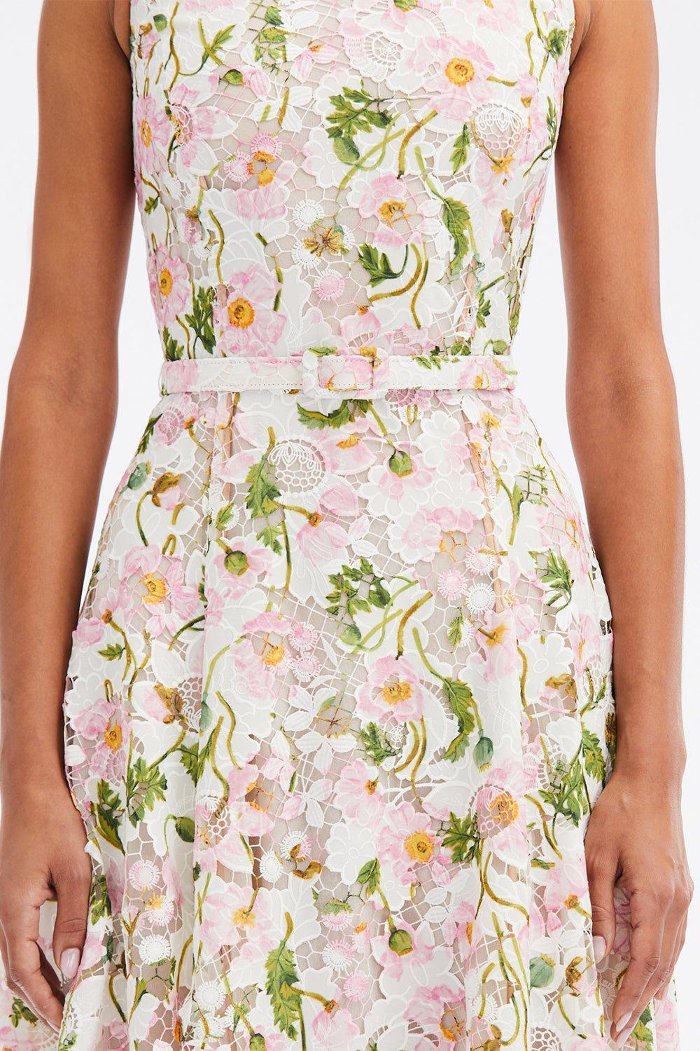 OSCAR DE LA RENTA-Guipure Lace Dress-