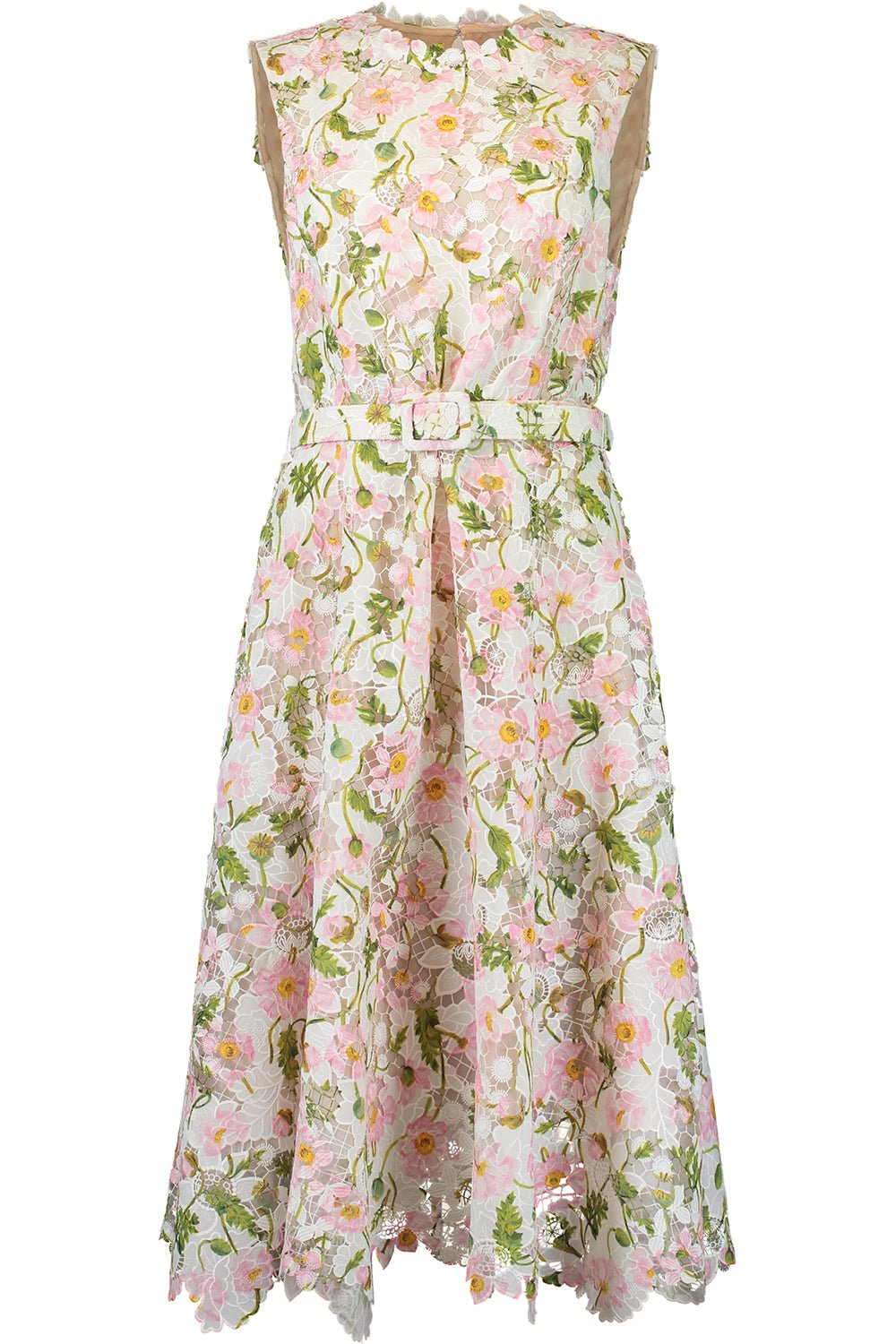OSCAR DE LA RENTA-Guipure Lace Dress-