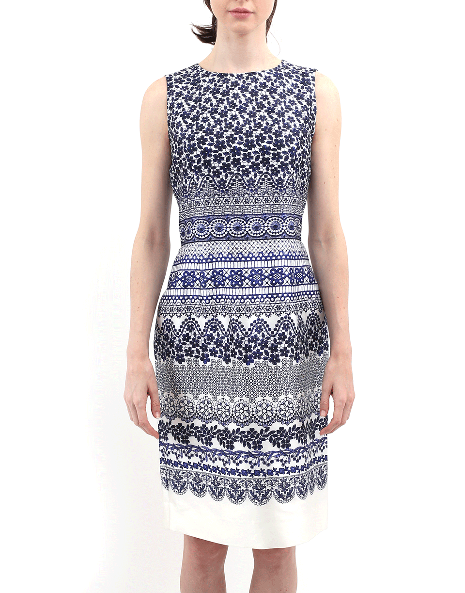 OSCAR DE LA RENTA-Banded Print Dress-
