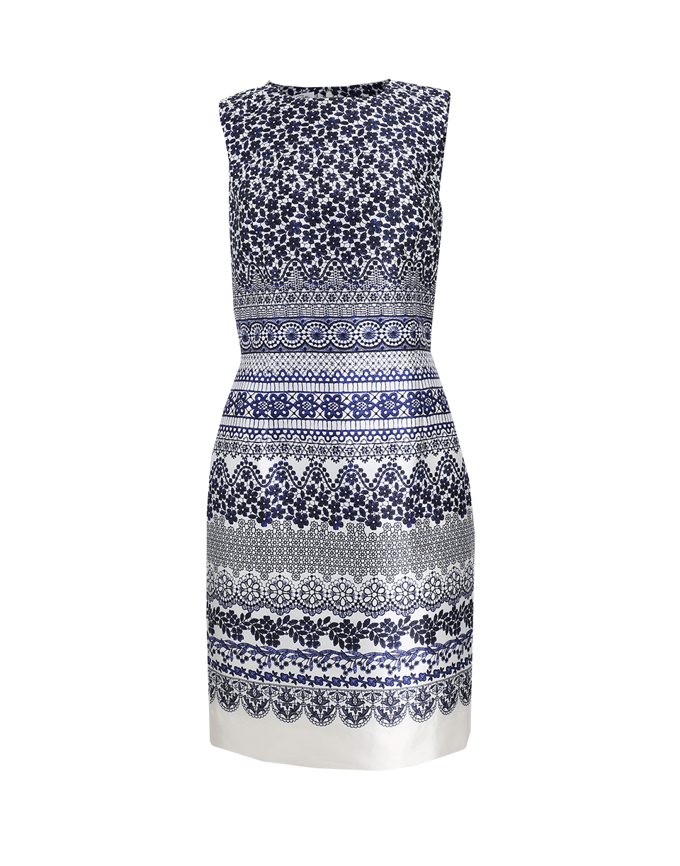 OSCAR DE LA RENTA-Banded Print Dress-