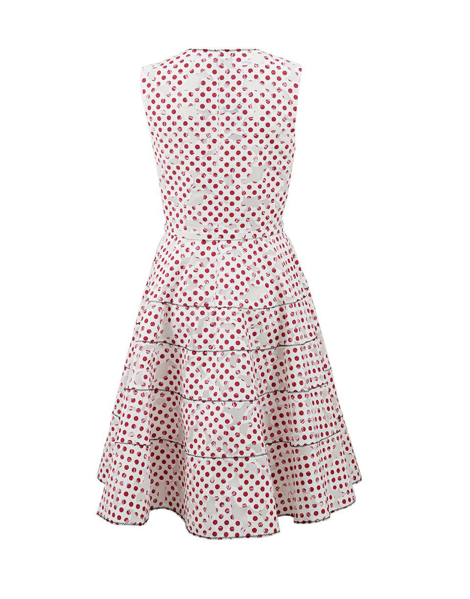OSCAR DE LA RENTA-Floral Dot Devore Dress-