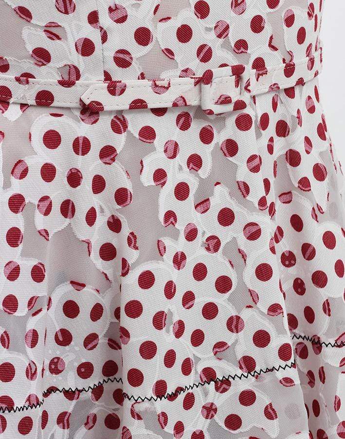 OSCAR DE LA RENTA-Floral Dot Devore Dress-