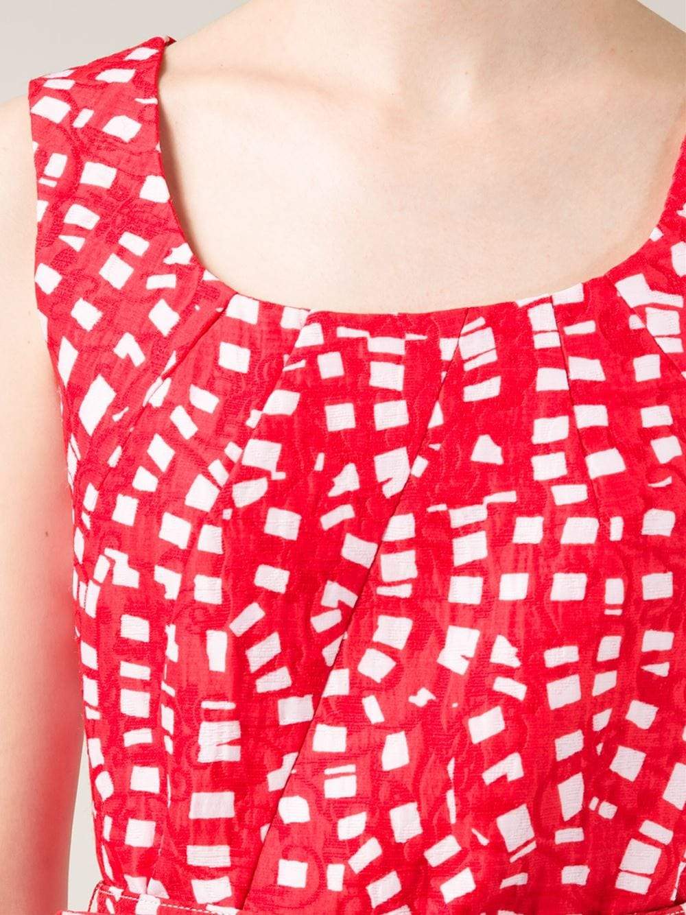 OSCAR DE LA RENTA-Abstract Print Dress-