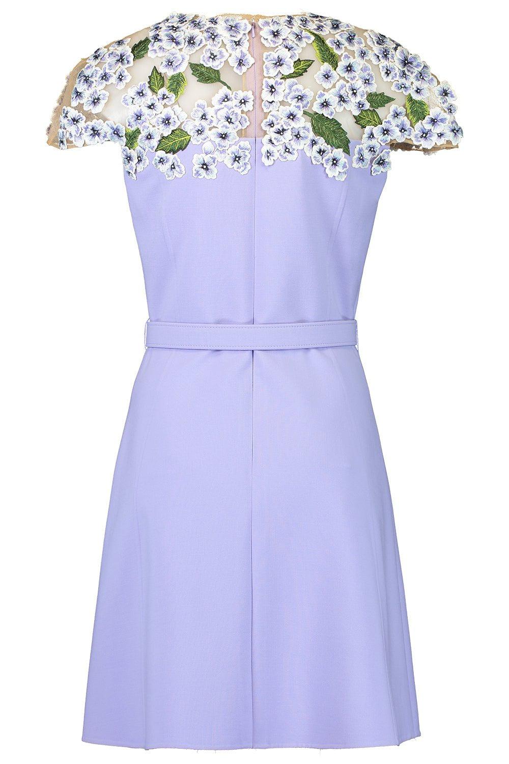 OSCAR DE LA RENTA-Hydrangea Embroidered Mini Dress-