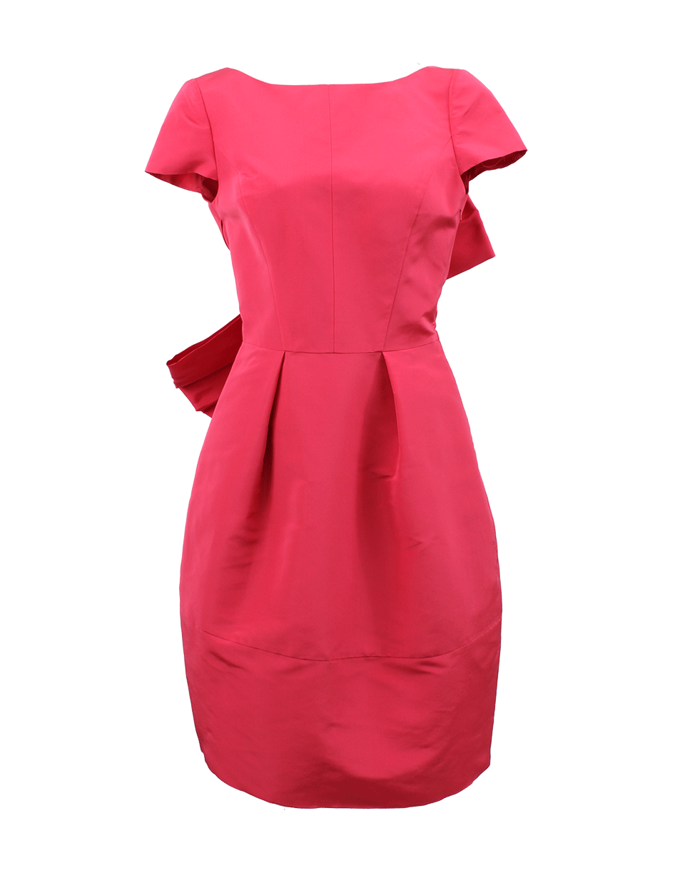 OSCAR DE LA RENTA-Bow Back Front Pleat Dress-