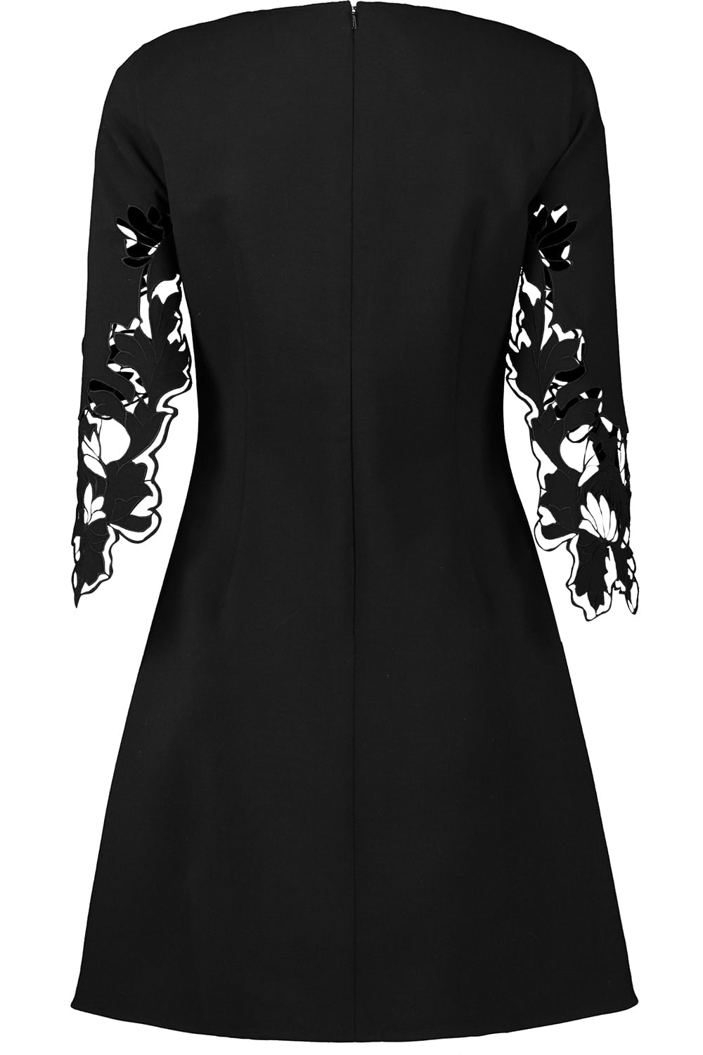 OSCAR DE LA RENTA-Three Quarter Sleeve Mini Dress-BLACK