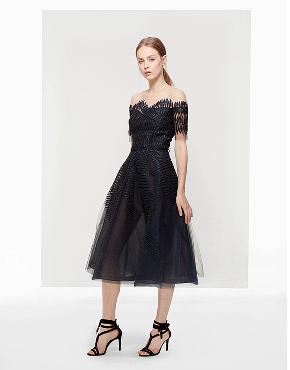 OSCAR DE LA RENTA-Cocktail Dress-BLK/NVY
