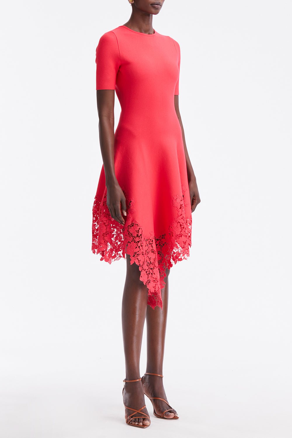 OSCAR DE LA RENTA-Gardenia Guipure Knit Dress-