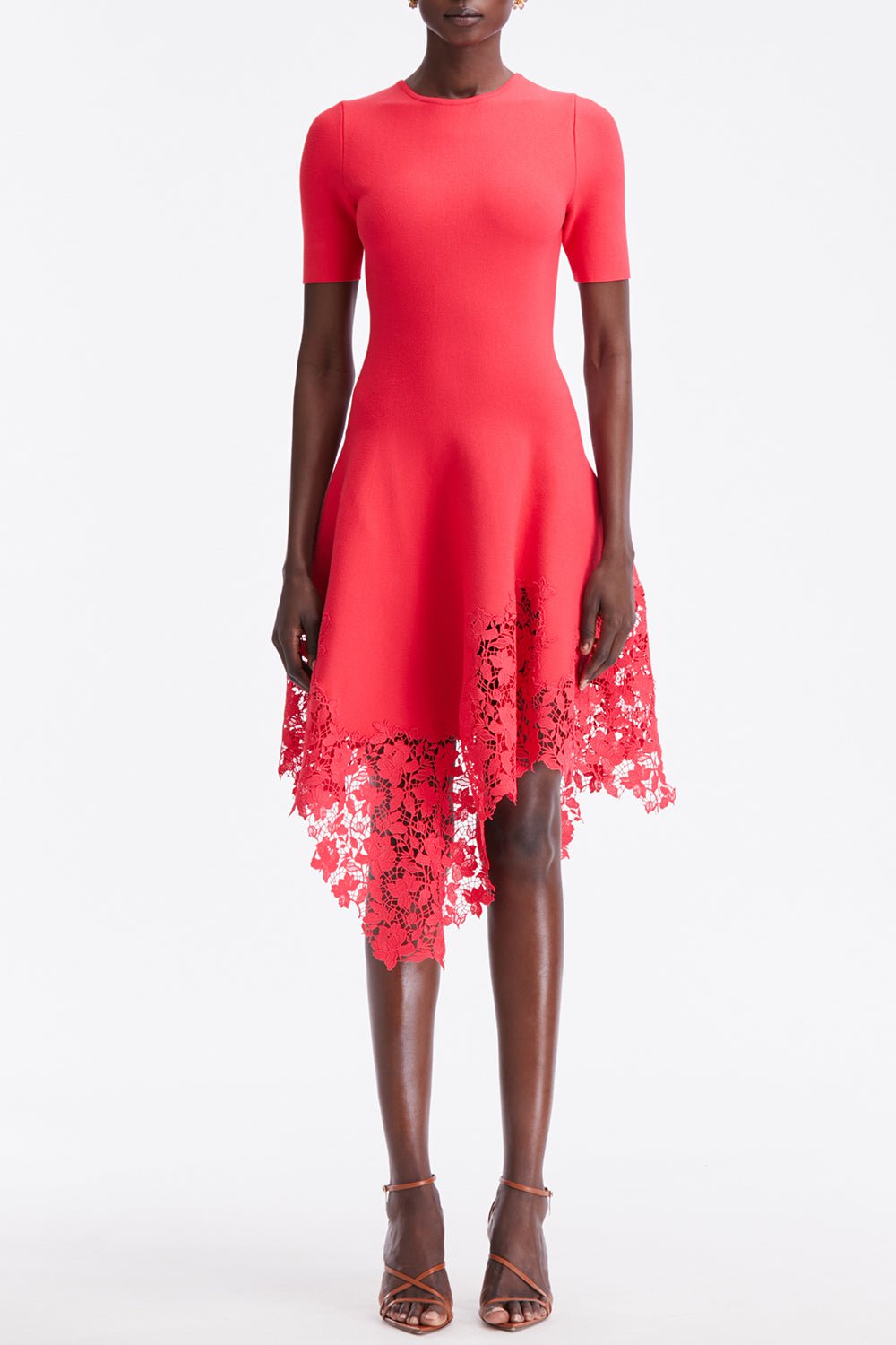 OSCAR DE LA RENTA-Gardenia Guipure Knit Dress-