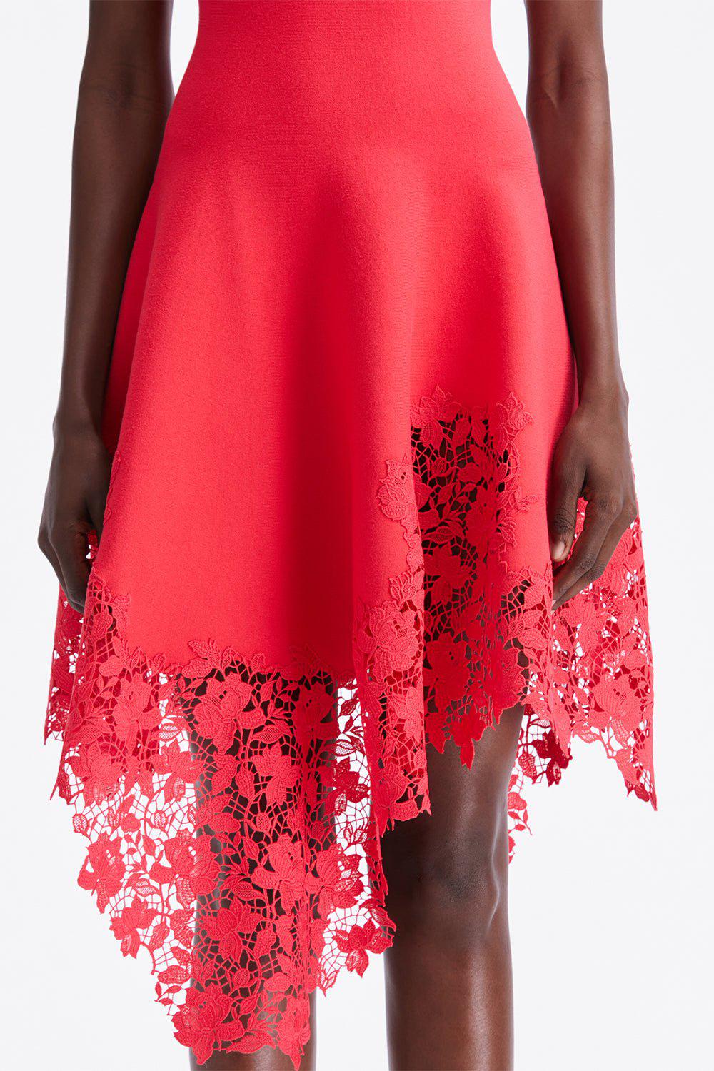 OSCAR DE LA RENTA-Gardenia Guipure Knit Dress-