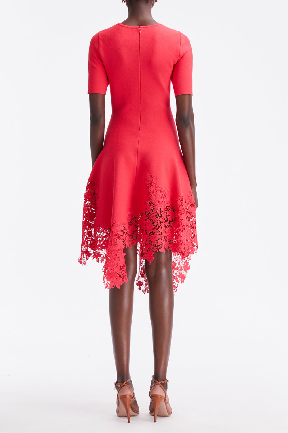 OSCAR DE LA RENTA-Gardenia Guipure Knit Dress-