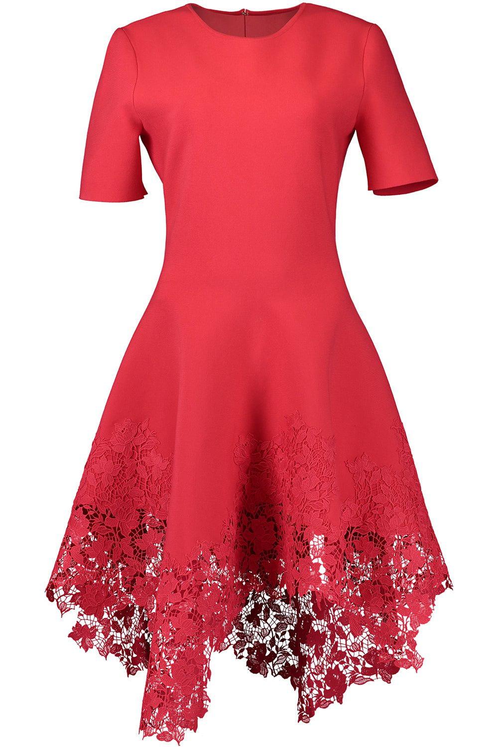 OSCAR DE LA RENTA-Gardenia Guipure Knit Dress-