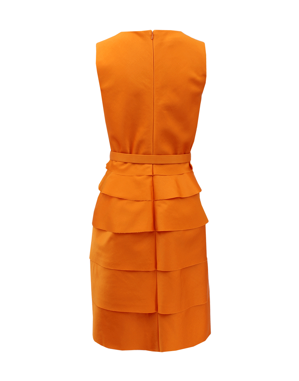 OSCAR DE LA RENTA-Sleeveless Tiered Bell Bottom Dress-