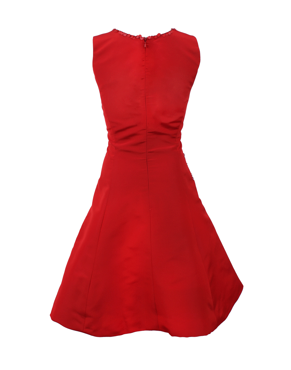OSCAR DE LA RENTA-Bell Shape Beaded Dress-CRIMSON