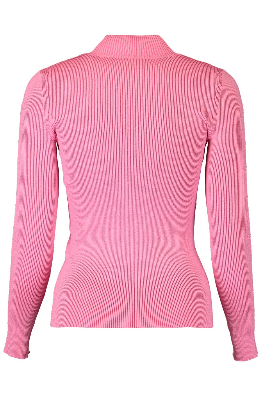 OSCAR DE LA RENTA-Long Sleeve Mock Neck Ribbed Pull Over Top-