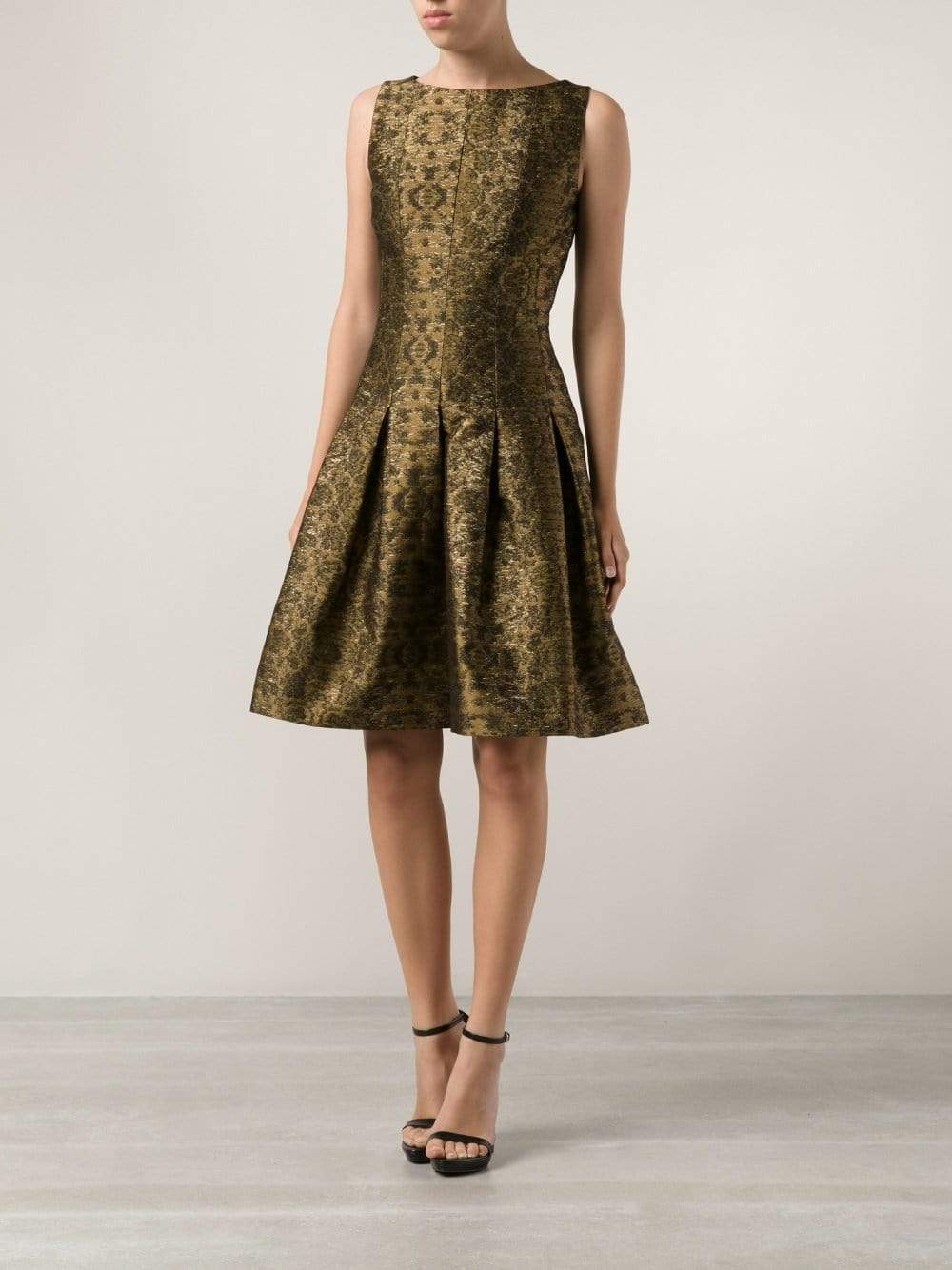 OSCAR DE LA RENTA-Bateau Neck Skirt Dress-