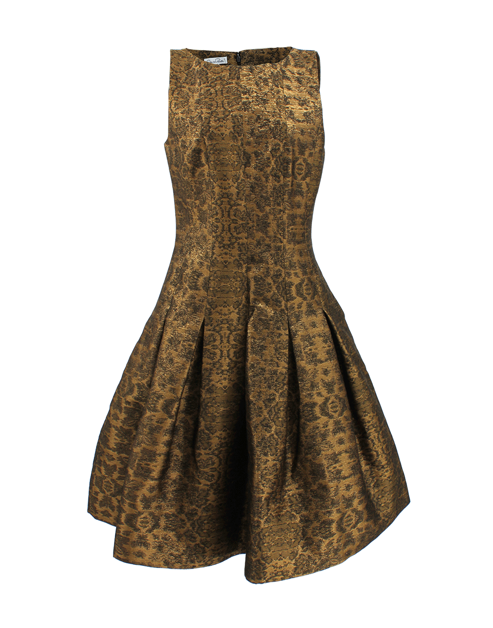 OSCAR DE LA RENTA-Bateau Neck Skirt Dress-