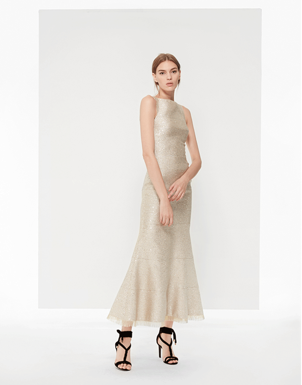OSCAR DE LA RENTA-Sequin Lurex Dress-