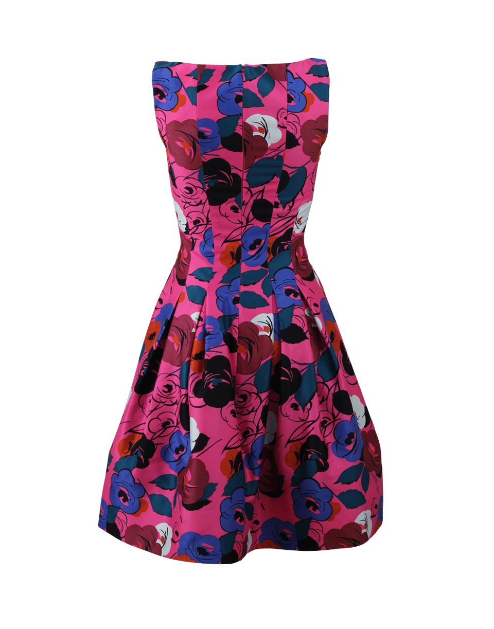 OSCAR DE LA RENTA-Pop Flower Dress-HOT PINK