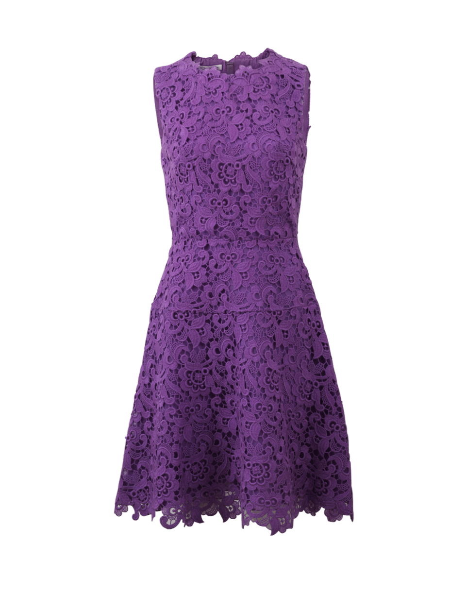 OSCAR DE LA RENTA-Lace A-Line Dress-