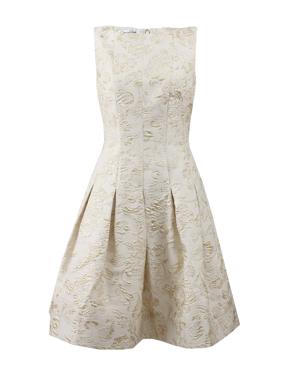 OSCAR DE LA RENTA-Bateau Neck Dress With Full Skirt-