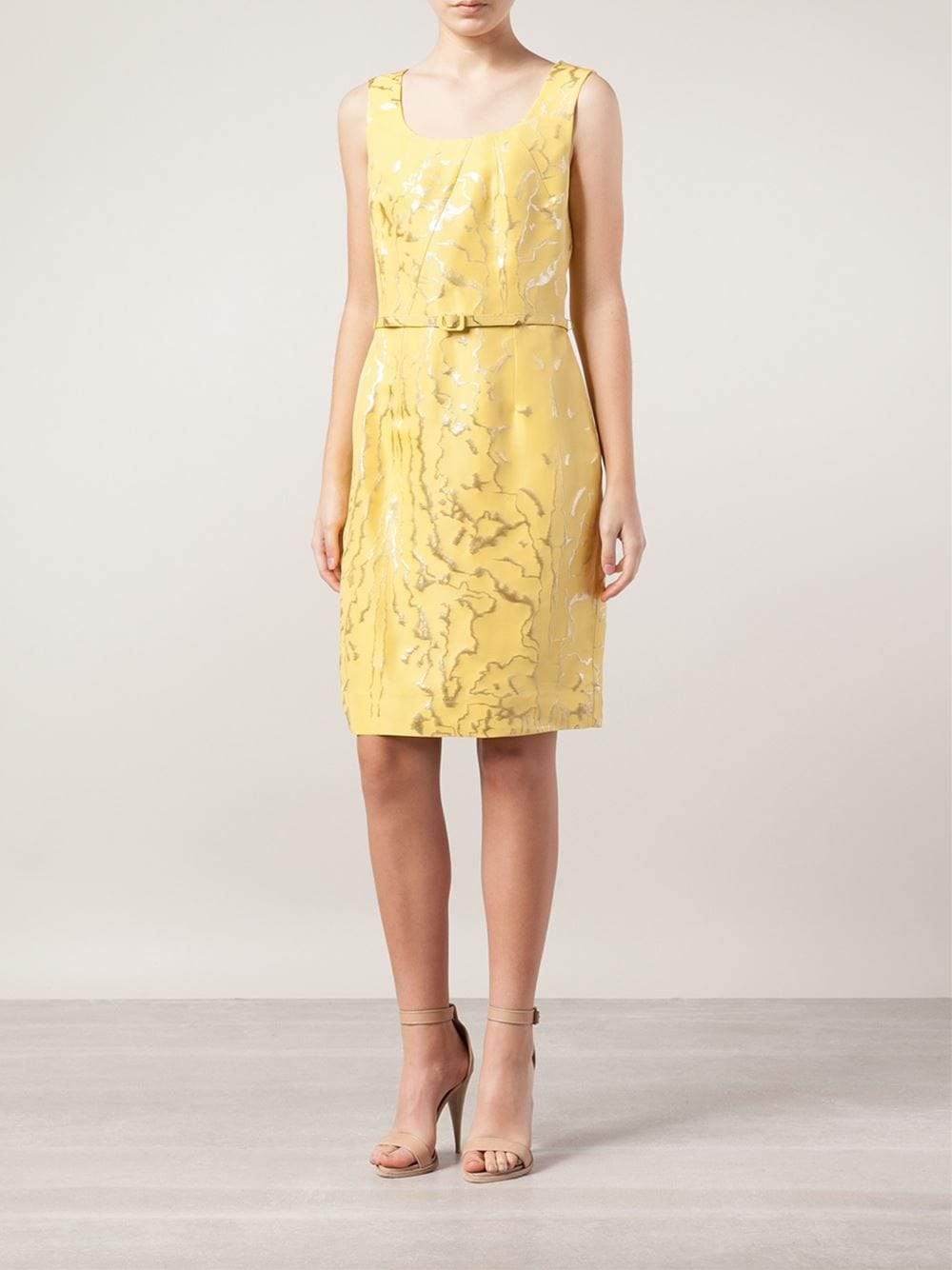 OSCAR DE LA RENTA-Lurex Faille Pencil Dress-
