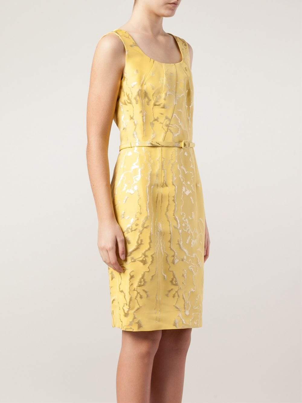 OSCAR DE LA RENTA-Lurex Faille Pencil Dress-