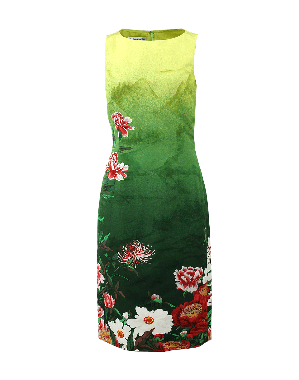 OSCAR DE LA RENTA-Slim Print Pencil Dress-