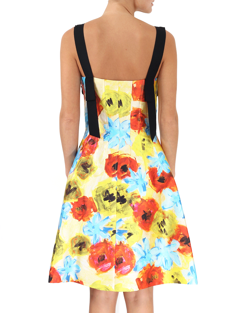 OSCAR DE LA RENTA-Sweetheart Zip Front Dress-MARIGOLD
