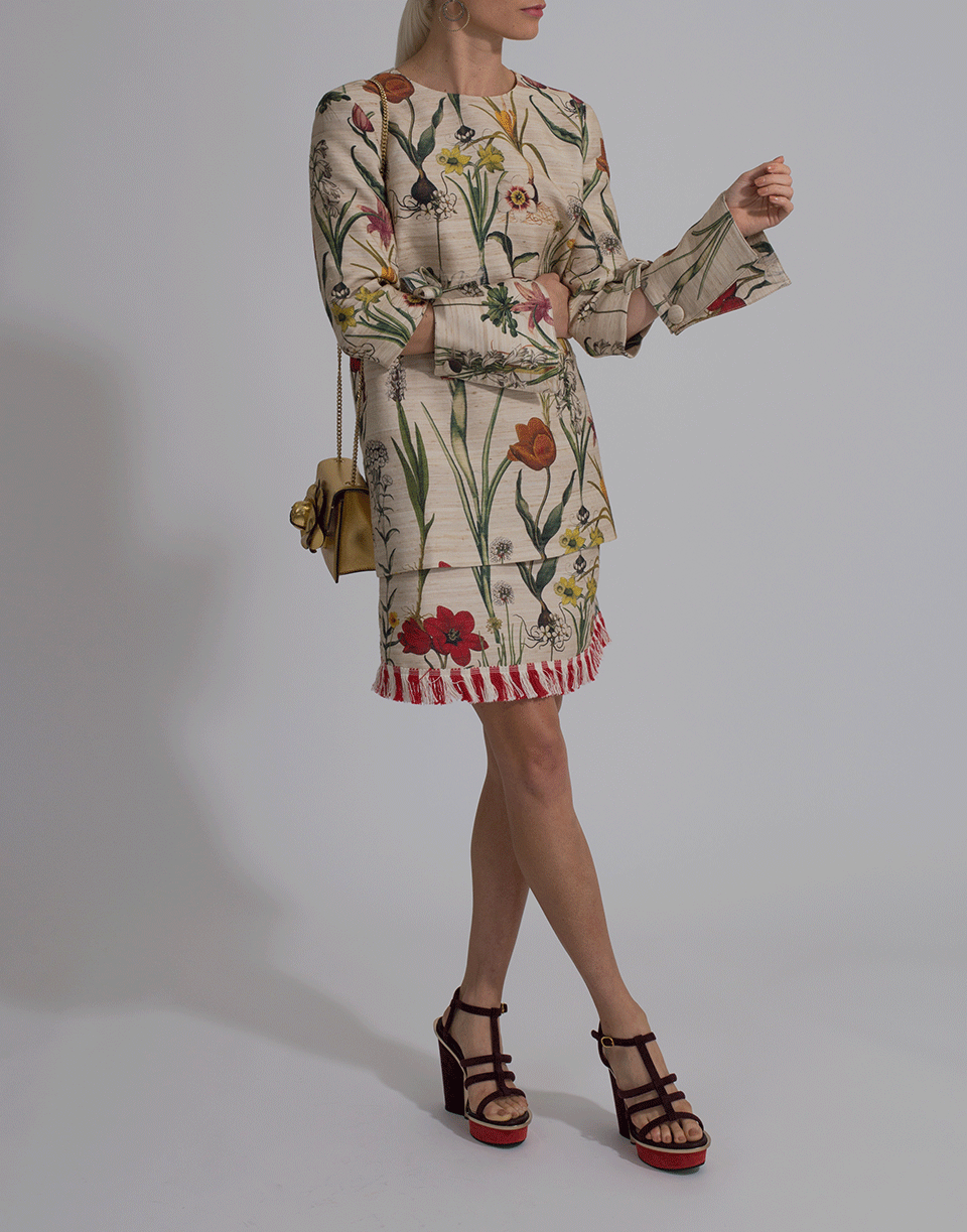 OSCAR DE LA RENTA-Flower Harvest Print Dress-