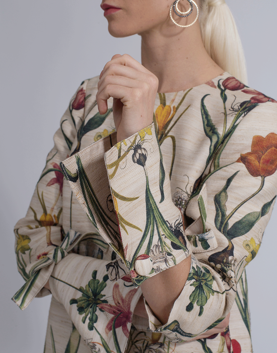 OSCAR DE LA RENTA-Flower Harvest Print Dress-