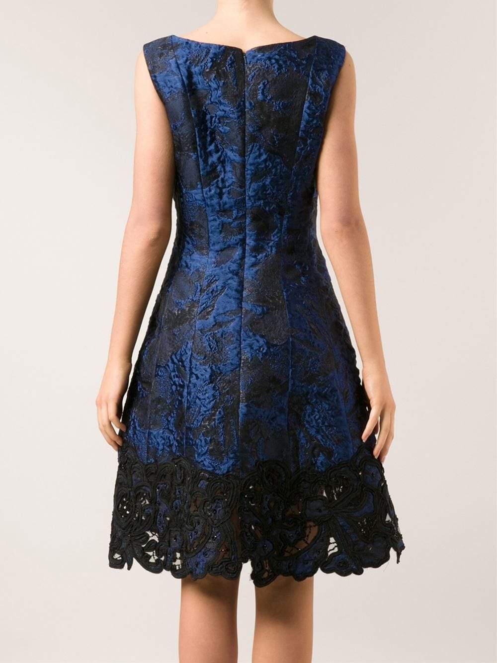 OSCAR DE LA RENTA-Lame Embroidered Bottom Dress-