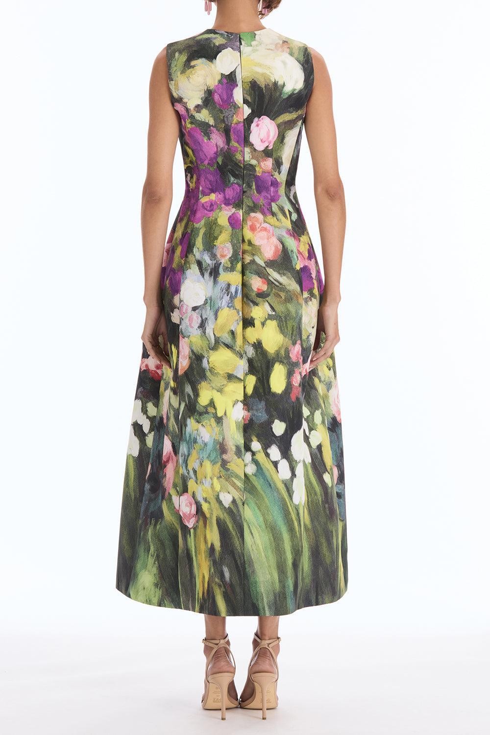 Sleeveless Abstract Garden Cocktail Dress-NOVELTY-6-CLOTHINGDRESSCOCKTAIL-OSCAR DE LA RENTA