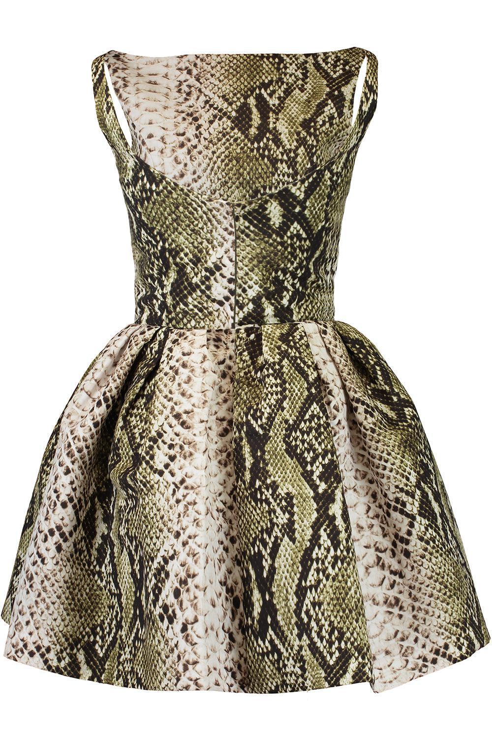 OSCAR DE LA RENTA-Strapless Cocktail Dress-OLIVE
