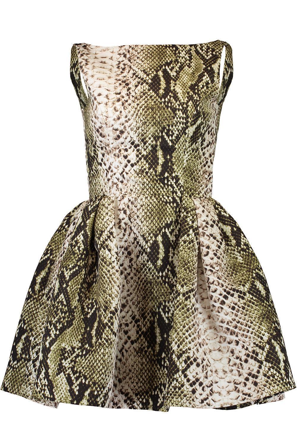 OSCAR DE LA RENTA-Strapless Cocktail Dress-OLIVE
