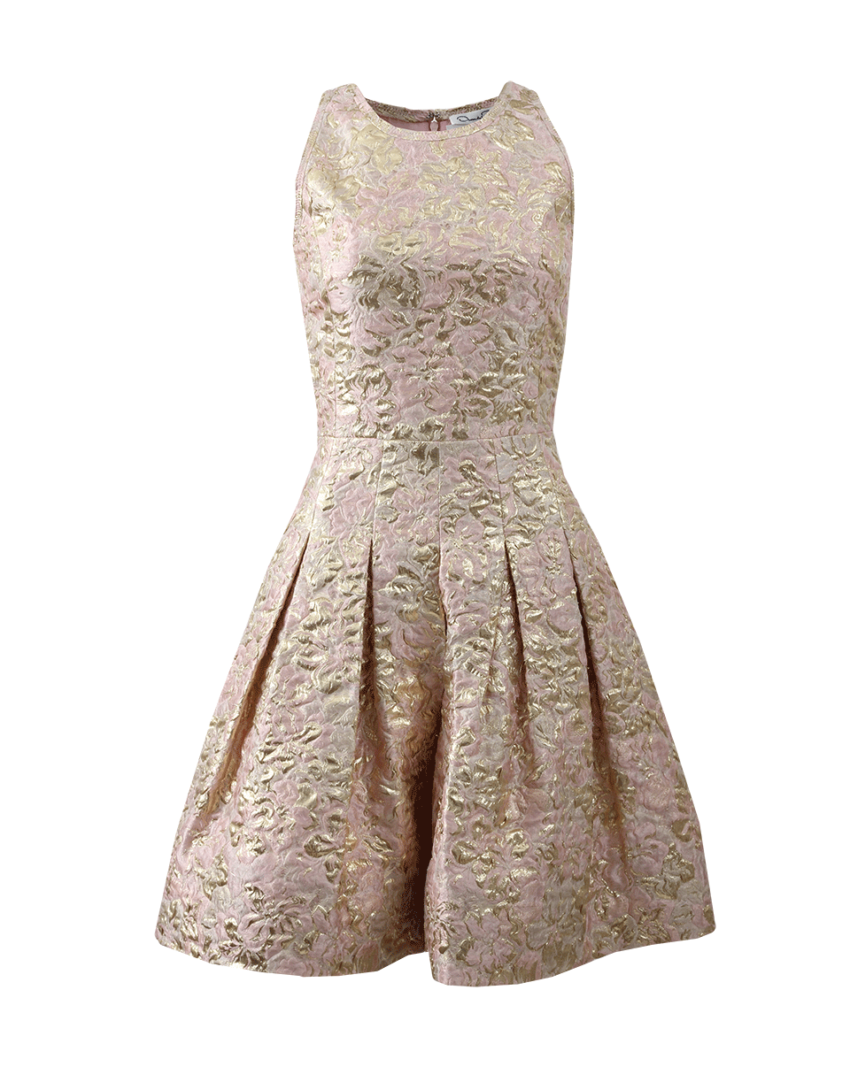 OSCAR DE LA RENTA-Floral Brocade Cocktail Dress-