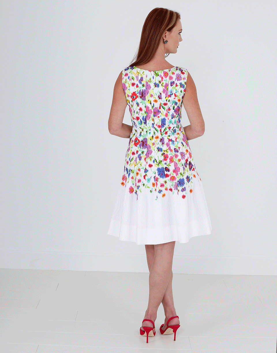 OSCAR DE LA RENTA-Floral Cloque Dress-