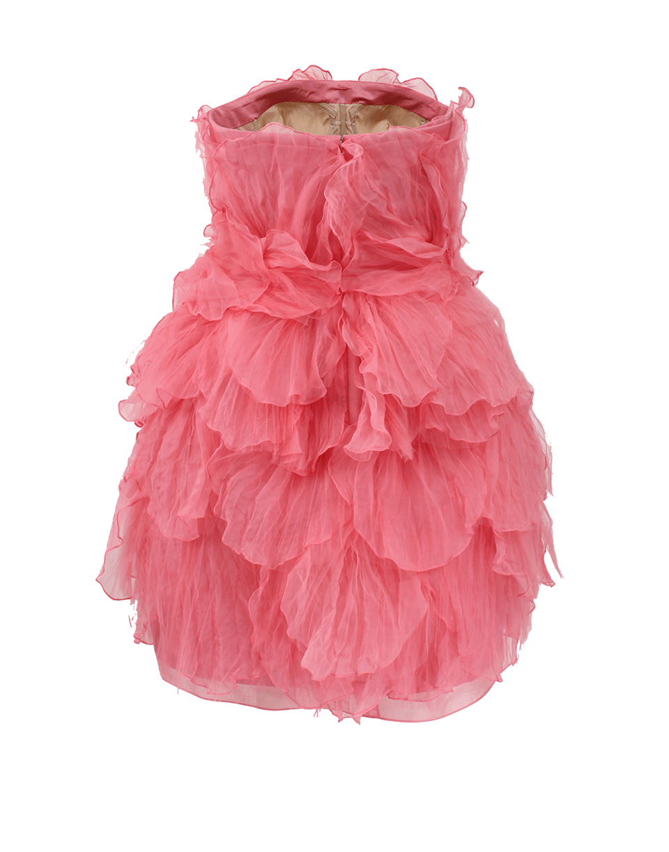 OSCAR DE LA RENTA-Strapless Tulle Petal Dress-SORBET