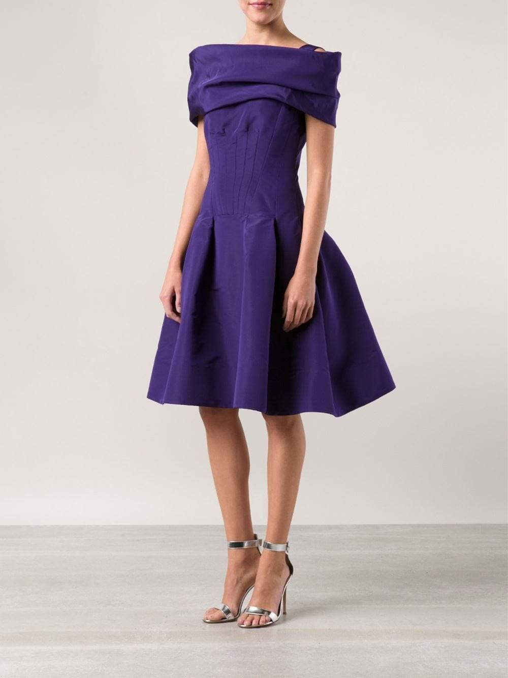 OSCAR DE LA RENTA-Off-The-Shoulder Skirt Dress-