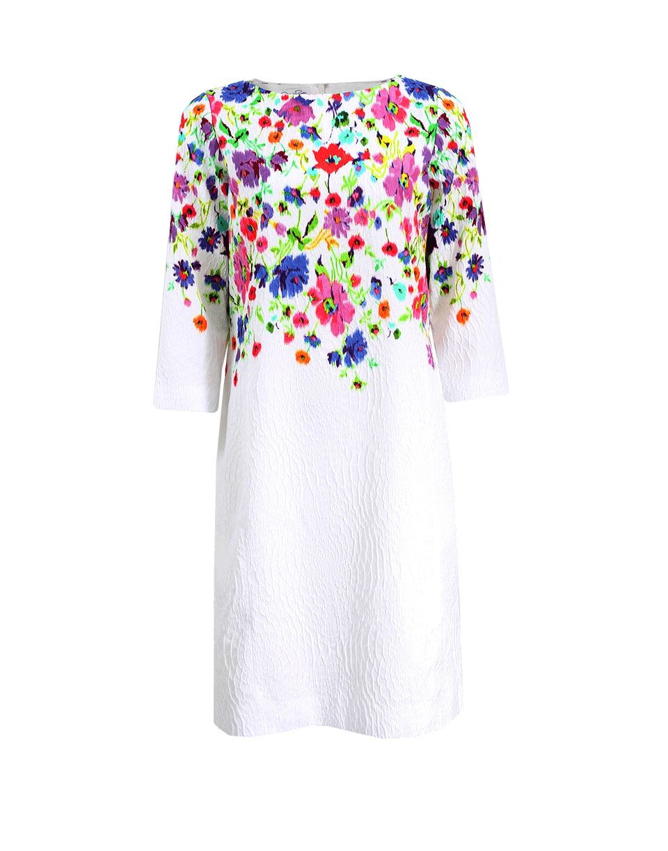 OSCAR DE LA RENTA-Cloque Floral Dress-