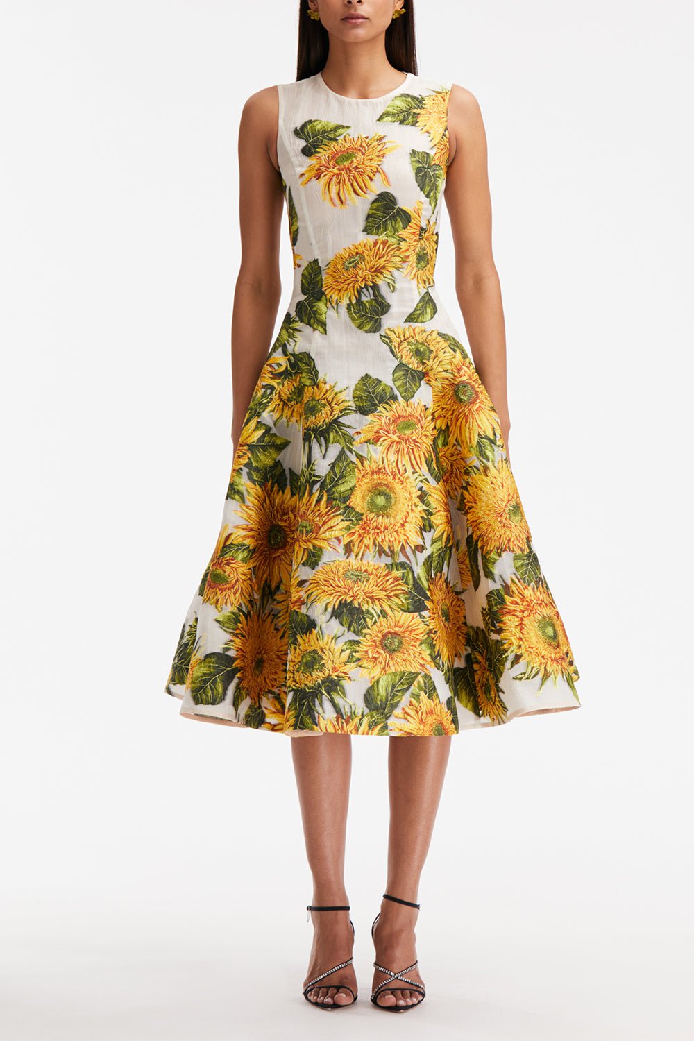 OSCAR DE LA RENTA-Sunflower Fil Coupe Cocktail Dress-