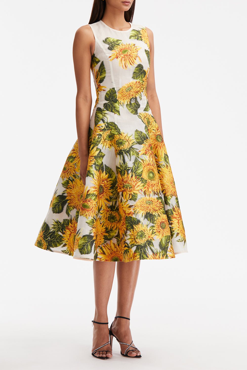 OSCAR DE LA RENTA-Sunflower Fil Coupe Cocktail Dress-