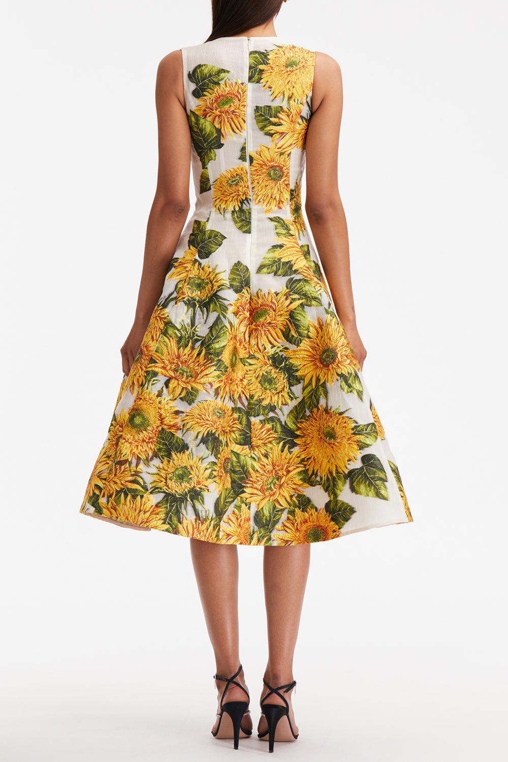 OSCAR DE LA RENTA-Sunflower Fil Coupe Cocktail Dress-