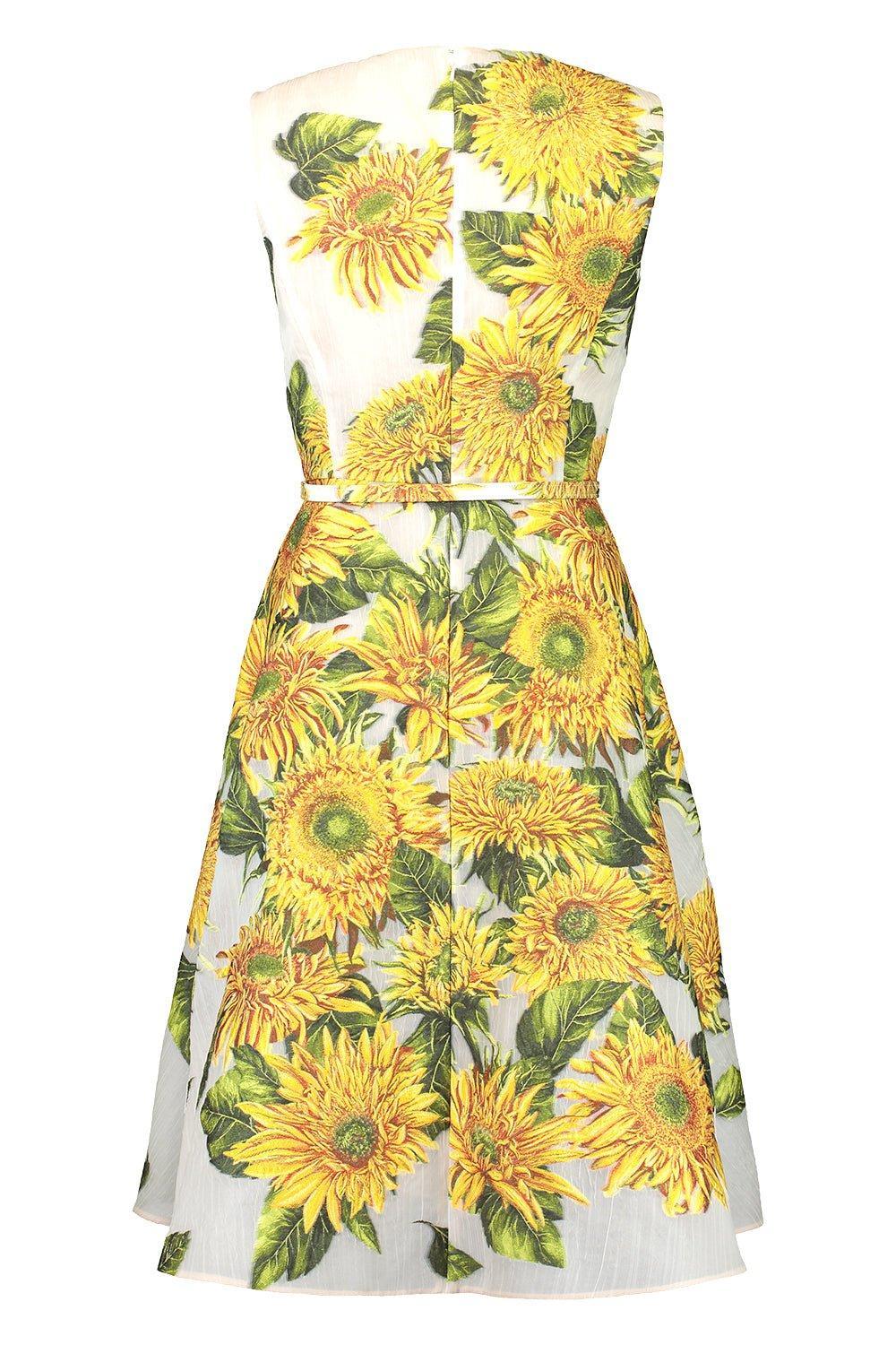 OSCAR DE LA RENTA-Sunflower Fil Coupe Cocktail Dress-