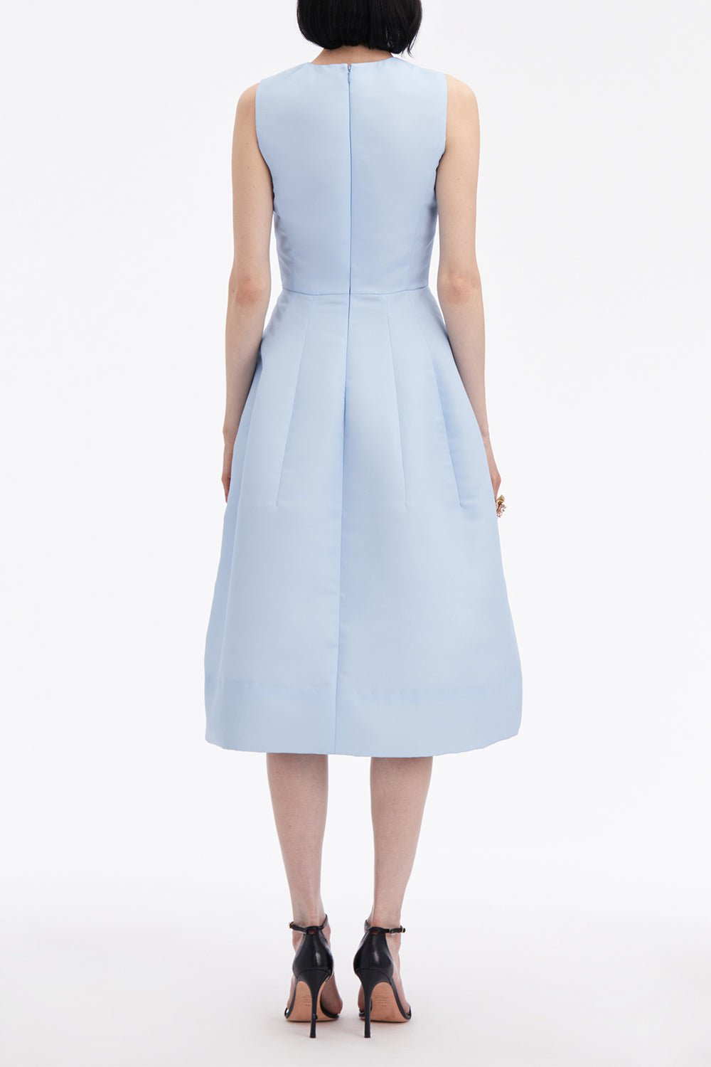 OSCAR DE LA RENTA-Chrysanthemum Stripe Cocktail Dress-YLWLTBLU