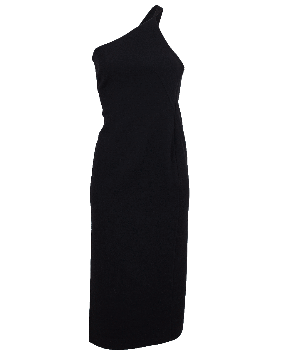OSCAR DE LA RENTA-One Shoulder Fitted Dress-