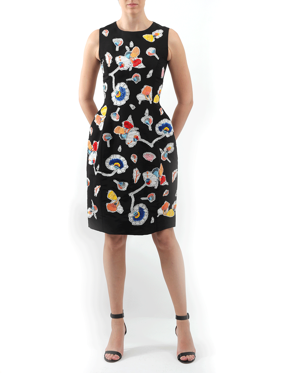 OSCAR DE LA RENTA-Embroidered Faille Dress-